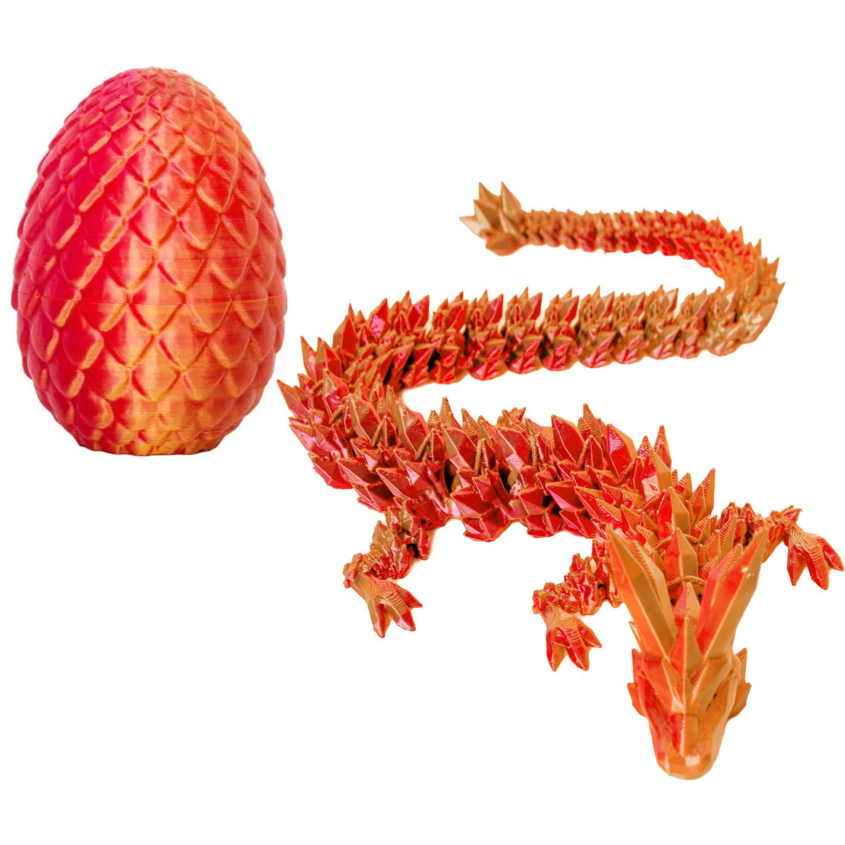 Articulated Crystal in Egg Executive Fidget Desk Toy 3D Printed Dragon Eggs for Unisex Age Range 5-7 Years