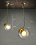 Nordic Glass Ball Pendant Lights Industrial Lighting Clear interior lighting(WH