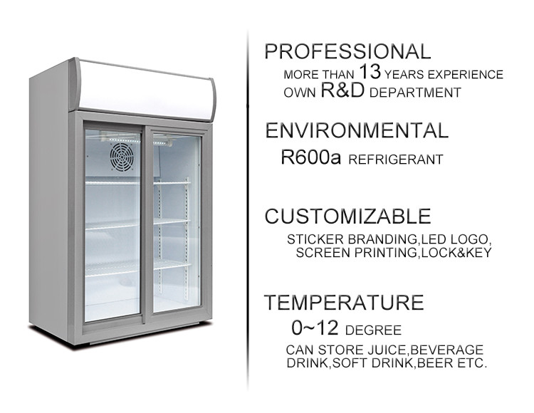 105L Upright beverage display cooler 2 glass door vertical showcase cold drink/soft drink refrigerator SC105L