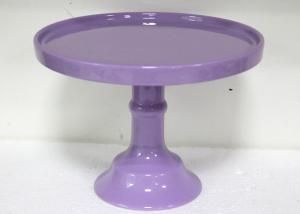 China Customized Color Ceramic Cake Stand Footed Dessert Dolomite Platter For Wedding Party wholesale