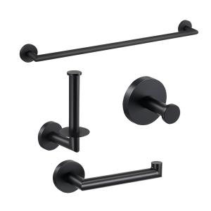 China Contemporary Hotel Bath Hardware Sets Luxury Stainless Steel 304 Black wholesale
