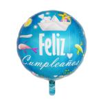 Spanish Happy Birthday Round Hexagonal Aluminum Film Balloons 18 Inch
