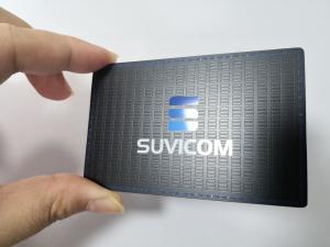 China Customized Stainless Steel Matte Black Metal Business Member Card With Color Painted Logo wholesale