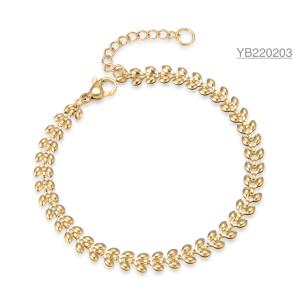China Extravagance Brand Gold Rhinestone Bracelet Olive Leaf Hand Chain Bracelet wholesale