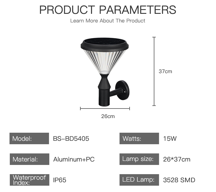IP65 Easy Install LED Solar Wall Lights Outdoor , Aluminum High Lumen Solar Light 100lm