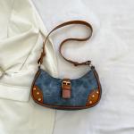 FRENCH FASHION CASUAL UNDERARM BAG WOMEN 2024 NEW TEXTURE BAGUETTE BAG SIMPLE