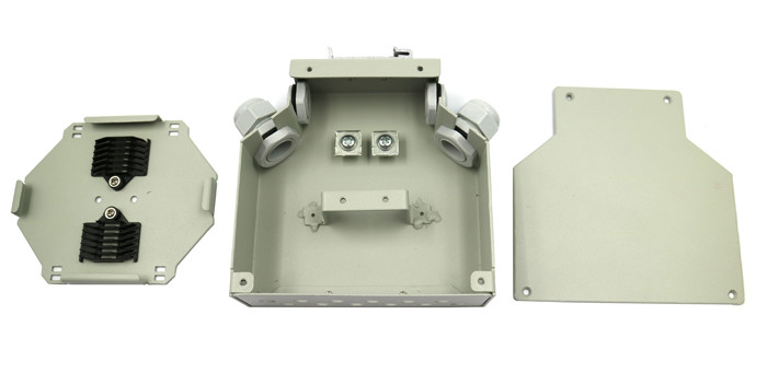 Rotatable Fiber Optic Patch Panel , 12 Core ST Fiber Optic Splice Box DIN Rail Mounted