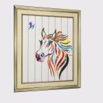 Chinese Zodiac Painting Twelve Animals Horse Home Decor Ribbon Painting Framed