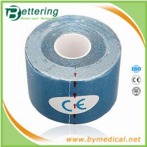 China Elastic cotton sports muscle therapy tape 5cmX5m blue colour wholesale