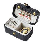 PU Leather Jewelry Storage Box Organizer For Rings Earrings And Lipstick In
