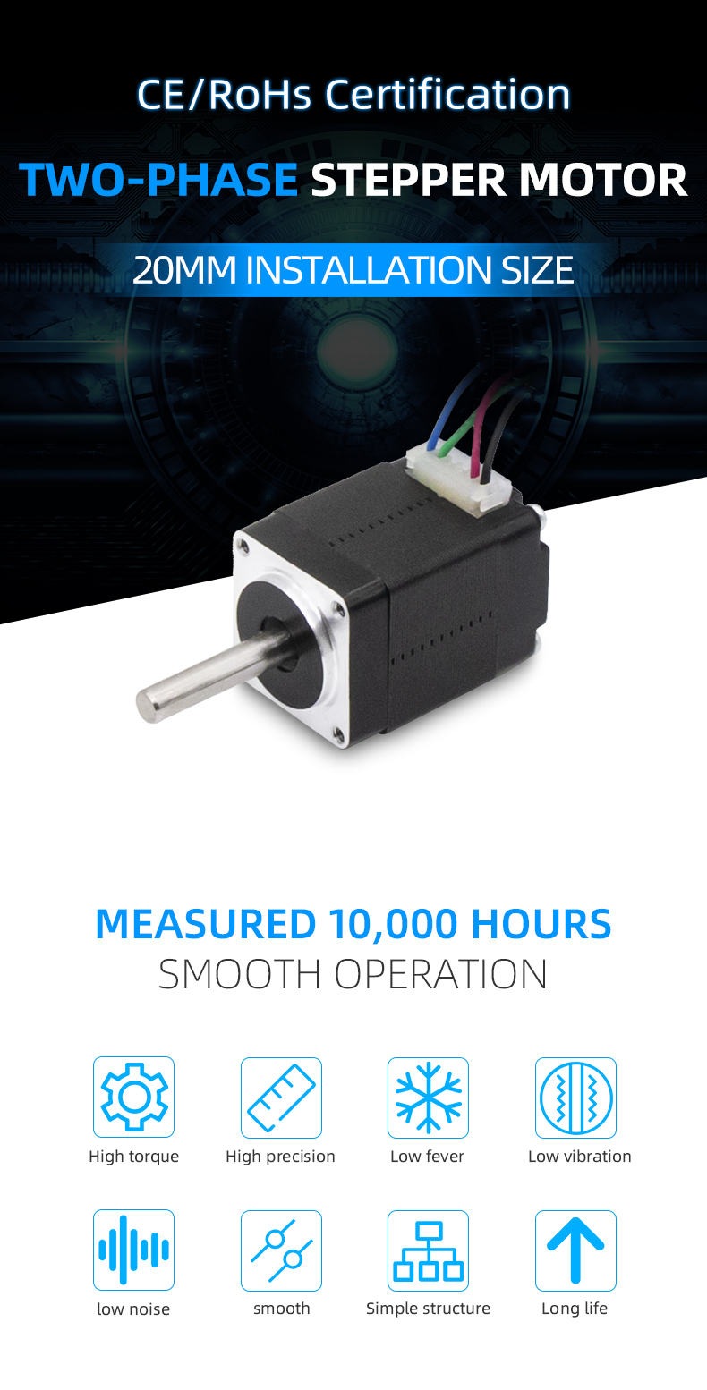 Compact and Powerful 1.8 Degree Square Hybrid Stepper Motor with 0.6A Phase Current