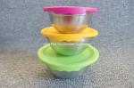 Stainless Steel 201 6pcs Multi Color Snack Salad Mixing Bowls 12cm 14cm 16cm