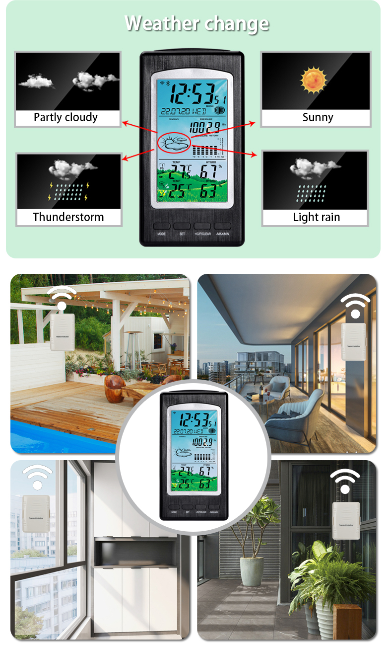 Wireless Weather Station With Precision Temperature And Humidity Meter