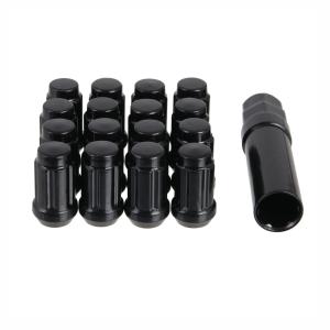 China Black Long Spline Atv Lug Nuts 19 Mm Hex Heat Treated Cold Forged Steel wholesale