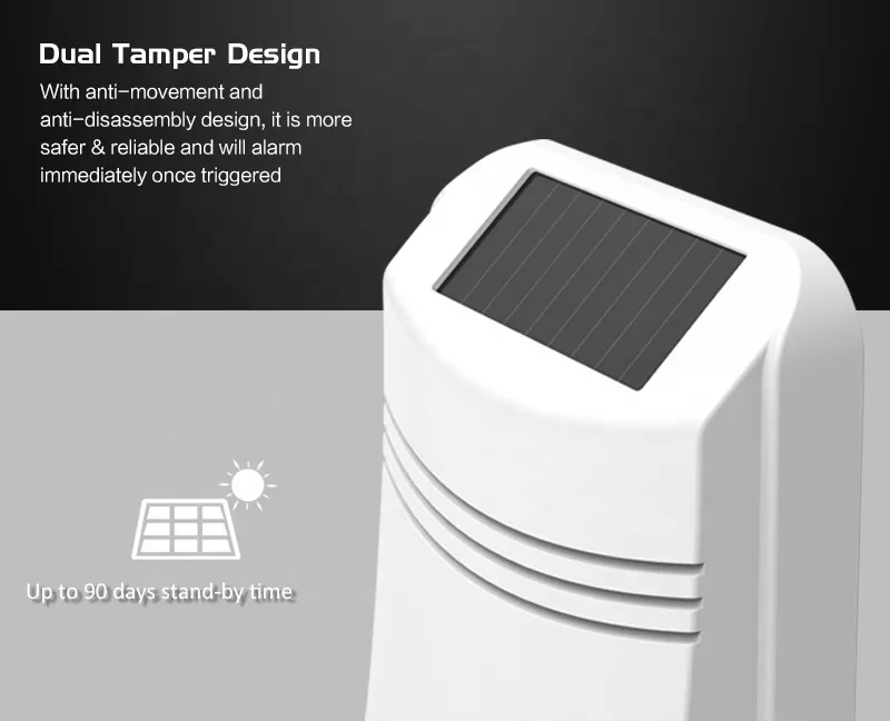 2022 Wholesale 105dB alarm sound Built-in balance device IP66 Outdoor Solar Siren With Repeater
