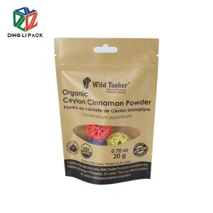 China Multifunction Brown Kraft Paper Pouch Seasoning Bag For Powdered Sugar wholesale