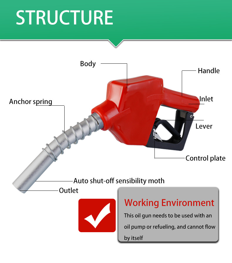 0-45l/MIN Diesel Fuel Nozzle Auto Shut Off For Petrol Gasoline Station