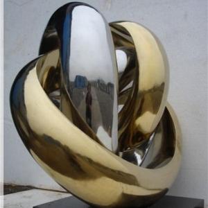 China Circle Mirror Metal Modern Indoor Sculptures Abstract Stainless Steel wholesale
