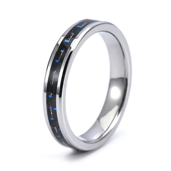 Trendy Design Womens Wedding Band Gold Black Flat Dome Tungsten Carbide Ring With Opal Antler Carbon Fiber Turquoise Wood