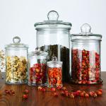 150ml 350ml Empty Glass Bottles , Glass Storage Jars Tea For Candy Tea Packing