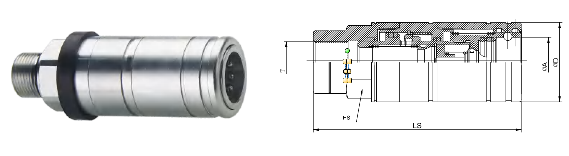 CB-205 ISO5675 Hydraulic Quick Coupling – Double-Acting Sleeve for Construction & Forestry