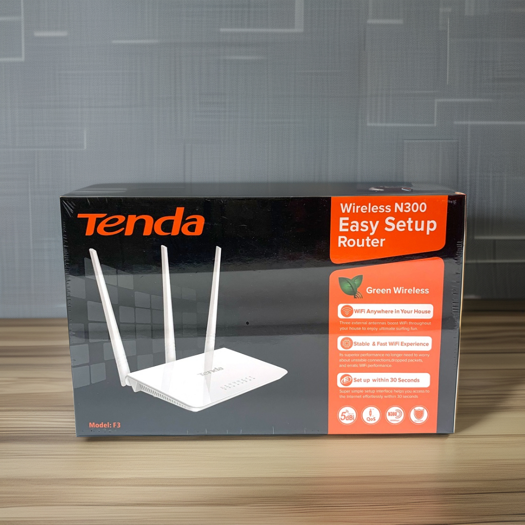 Ten-Da F3 300Mbps Wireless Home Router 2.4GHz 3 Antennas Multi Language Firewall