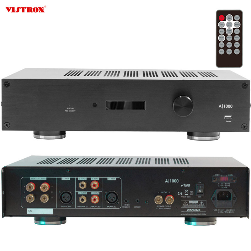Super Bass 2U Class D Subwoofer Amplifier Home Theater Mono Amplifiers 1000W RMS
