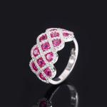 Zircon 925 Sterling Silver Gem Engagement Rings Flower Shape