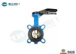 Semi - Disc Wafer Style Butterfly Valve , PN 16 Cast Iron Butterfly Valve