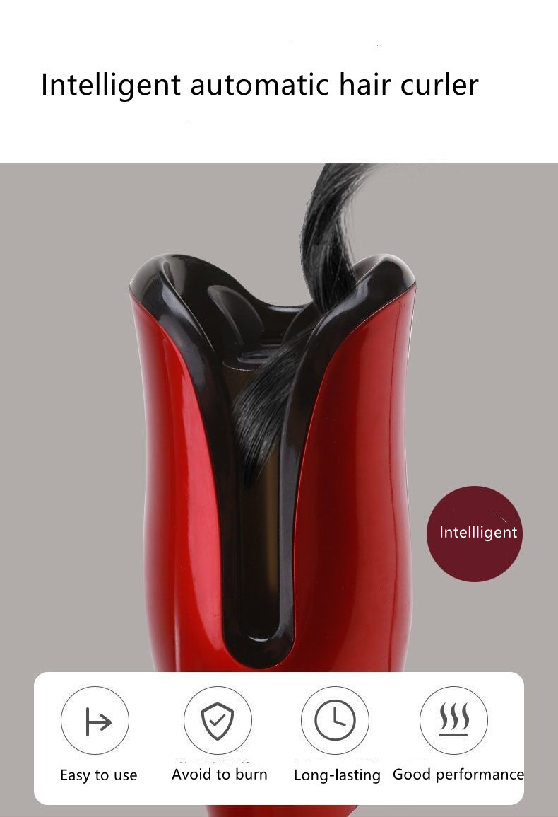 25W Ceramic Coated Auto Rotating Electric Hair Curler 30 Min