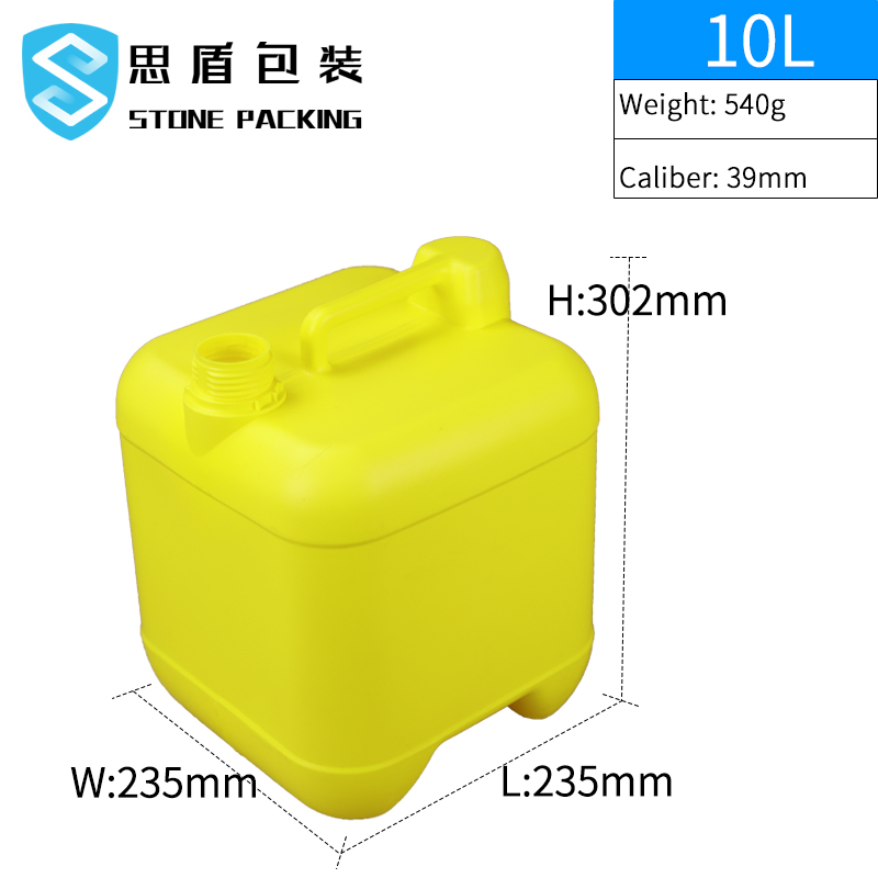 Caliber 39mm Chemical Jerry Can 10L Plastic Containers 360*300*410mm