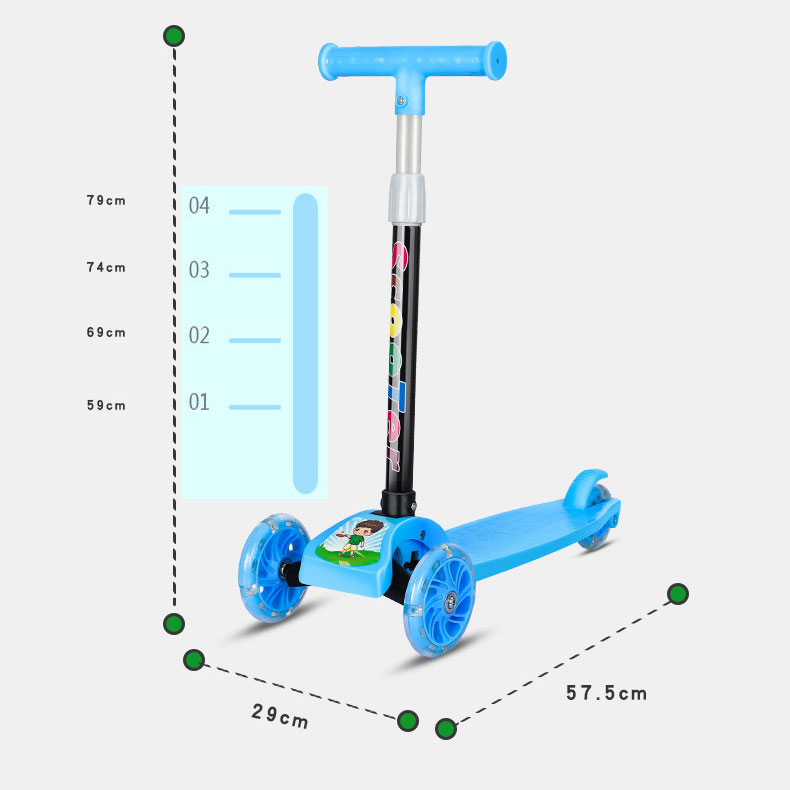 7-9Y Kids Scooter with Adjustable Height and Graffiti Bodywork in Tricycle Style