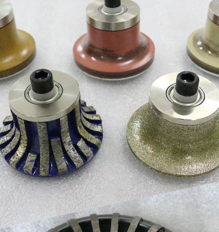20-40mm Thickness Sintered Diamond Stone Router Bit for Grinding Edge of Granite Marble Abrasive Pad