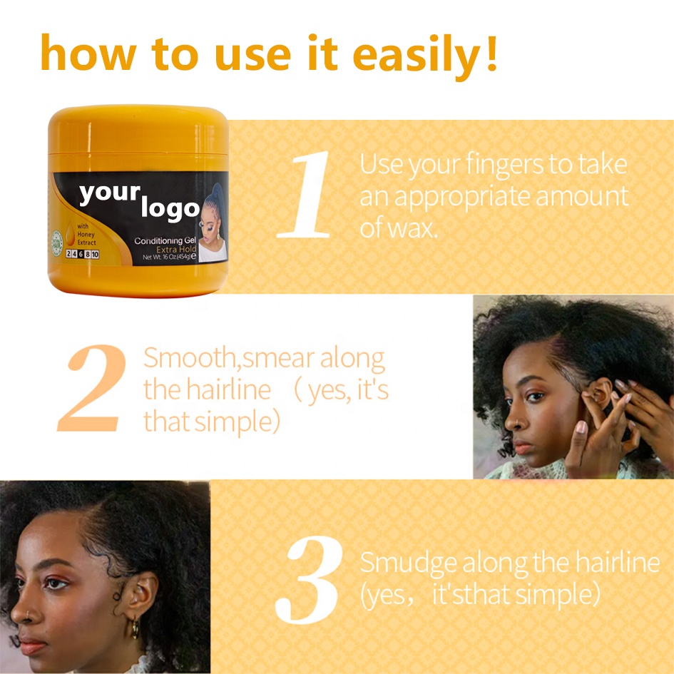 Styling Effect Shine/Gloss Hair Styling Gel for Private Label Neat Braid Conditioning
