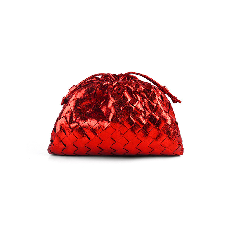 Hand Woven Cloud Bag Genuine Leather Fashionable Design All Seasons Decoration None