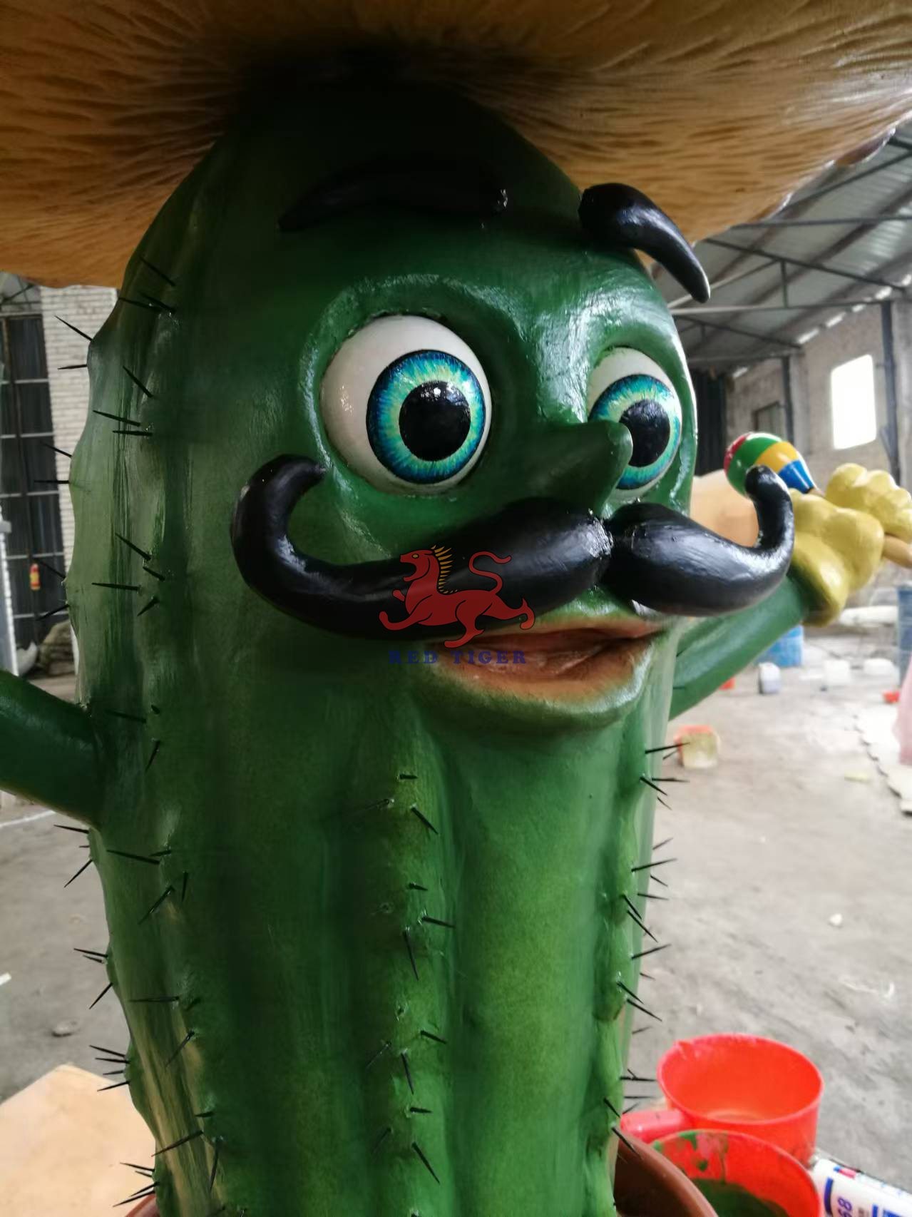 Infrared Sensor Theme Park Cartoon Animatronic Plant Cactus