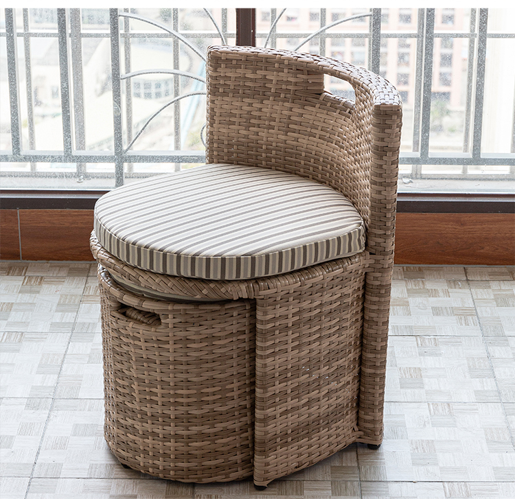 Eco Three Piece Rattan Furniture Waterproof Outdoor Dining Table And Chairs