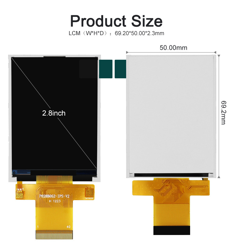 Polcd RoHS Small Tft Screen 18 BIT 2.8 Inch Tft Display 240x320 Pixels