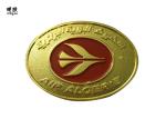 Zinc Alloy Material Gold Collector Coins , Red Color Fill Elongated Navy