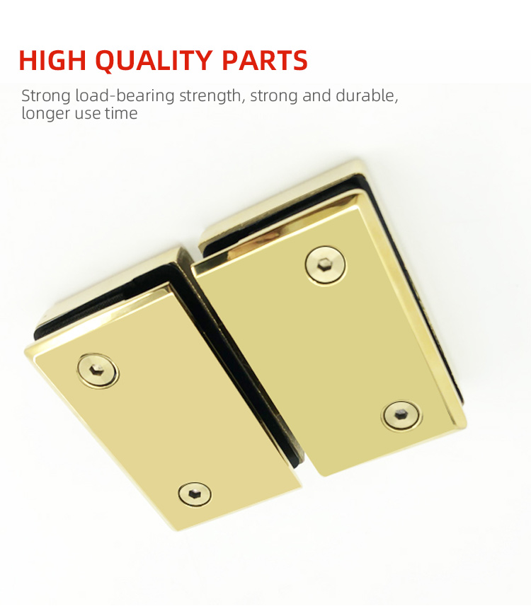 Acrylic Tray 180 Degree Gold Shower Hinge for Double Side Glass to Glass Benefit