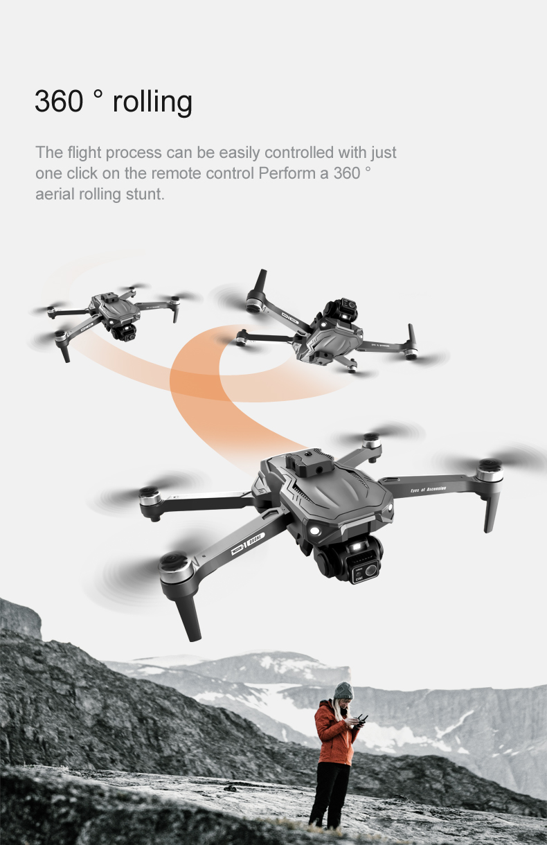 15 Minutes Maximum Flight Time Orange Quadcopter with Brushless Optical Technology and Adjustable Obstacle Avoidance