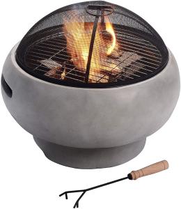 China Lightweight Concrete Round Charcoal Burning Fire Pit Wood Burning Brazier wholesale