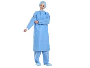 China Sterile Non Woven Disposable Surgical Gowns Knitted Cuff For Hospital Use wholesale
