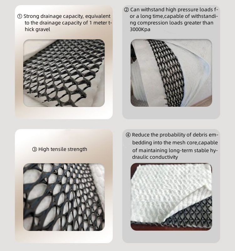 3D Composite Drainage Network for Tunnel Drainage 6mm Drainage System Direct Landfill