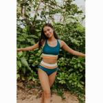 High Waist Zipper Racer Back 2 Piece Bath Suit Bikini Sexy Bathing Suits 2021
