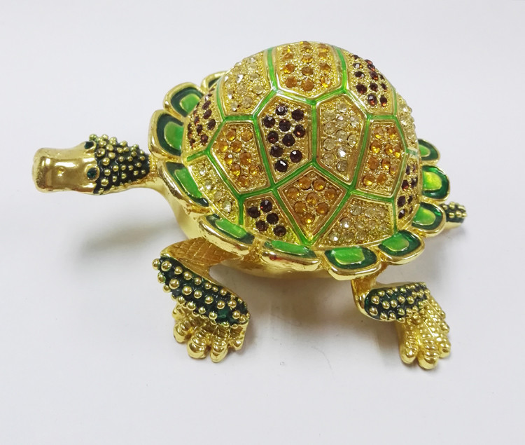 Custom Turtle shape zinc alloy gift jewelry boxes turtle trinket box jewelry box