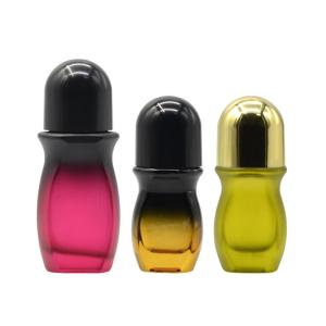 China 50ml Refillable Perfume Bottle Empty Glass Essential Oil Roller Dispenser wholesale