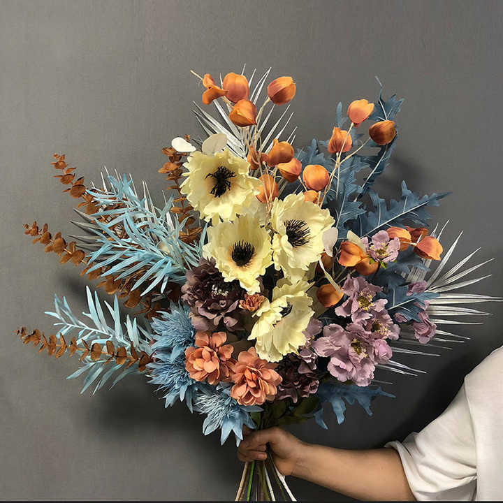 Bouquet De Fleurs Artificielles Material Artificial Flowers for Home Wedding Decoration Bouquet