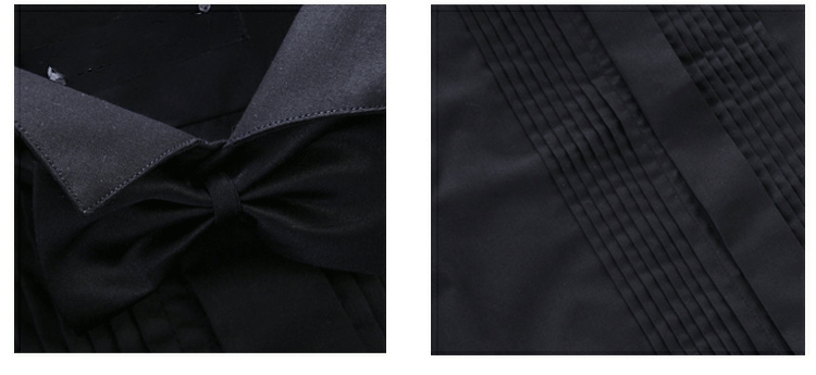 Stylish Men's French Cufflinks Shirt with Swallow Collar and Nonwoven Weaving Method