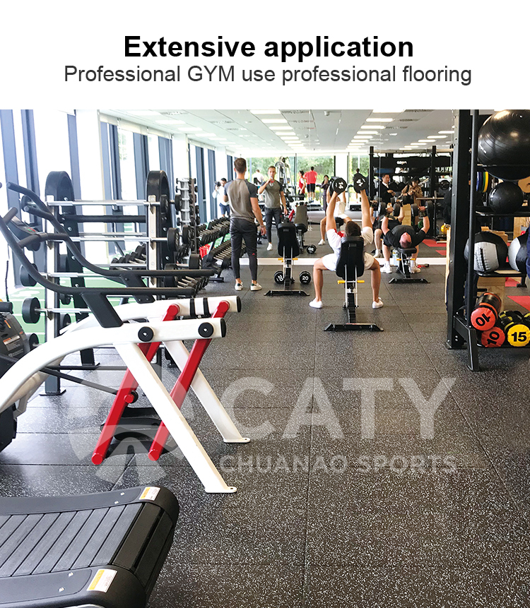 High Shock Absorption Smooth Surface Gym Rubber Floor Mats For Personal Training Studio